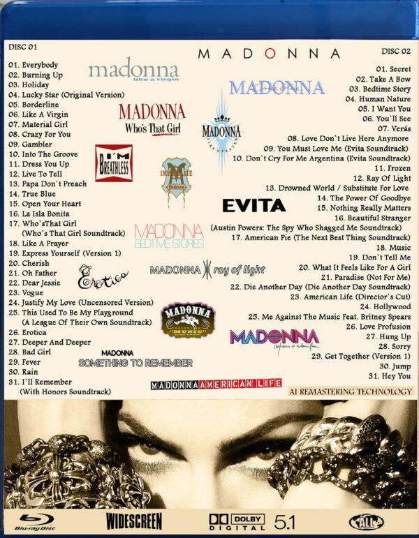 Bluray Madonna The Historical Collection Volume 1 (Videografia) - Imagem 3