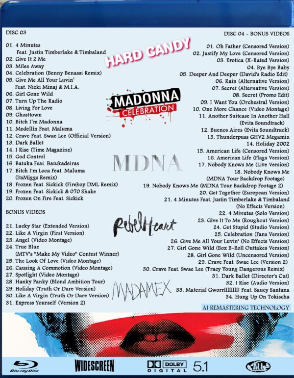 Bluray Madonna The Historical Collection Volume 2 (Videografia) - Imagem 3