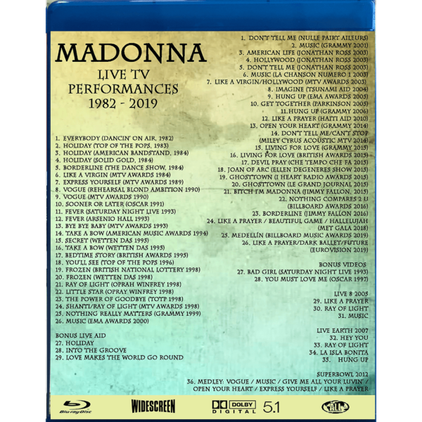 Bluray Duplo Madonna The Historical Live Collection 1982 - 2019 - Imagem 2