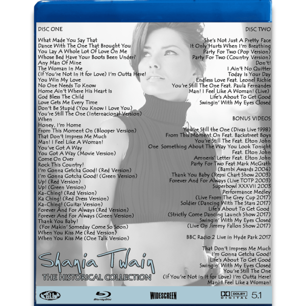 Bluray Duplo Shania Twain The Historical Collection (Videografia) - Imagem 2