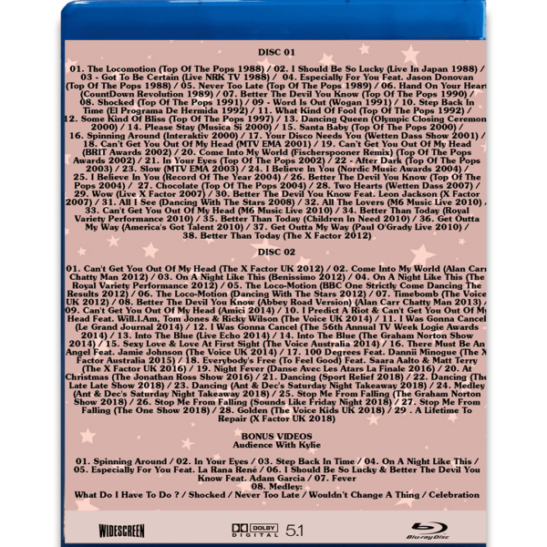 Bluray Duplo Kylie Minogue The Historical LIVE Collection (Live Performances) - Imagem 2