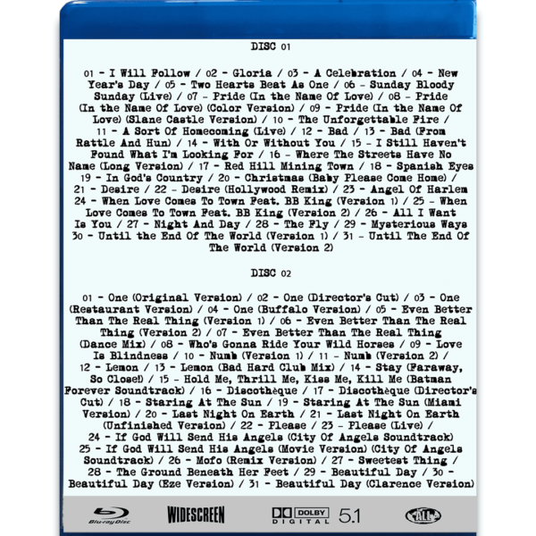 Bluray Duplo U2 The Historical Collection Volume 1 (Videografia) - Imagem 2