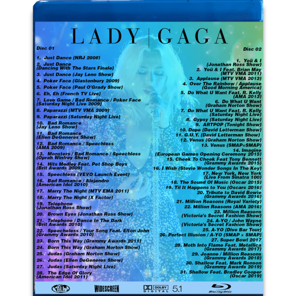 Bluray Duplo Lady Gaga The Historical Live Collection (Live Performances) - Imagem 2