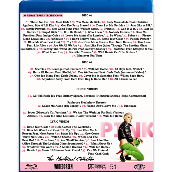 Bluray Duplo P!nk The Historical Collection (Videografia) - Imagem 2
