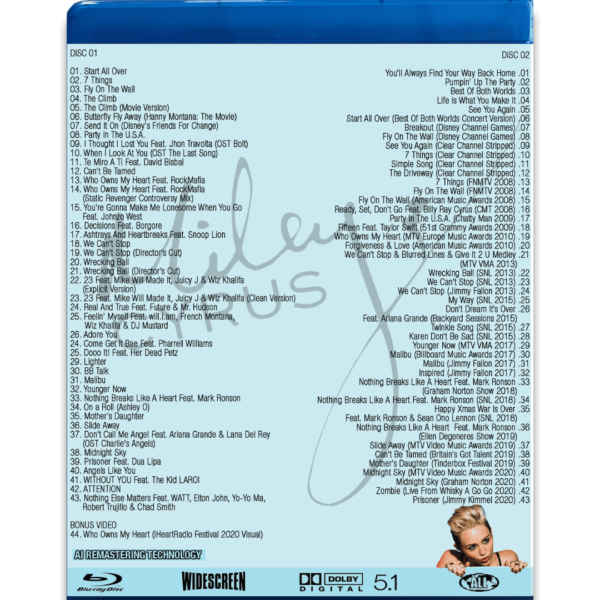 Bluray Duplo Miley Cyrus The Historical Collection Volume 01 (Videografia) - Imagem 2