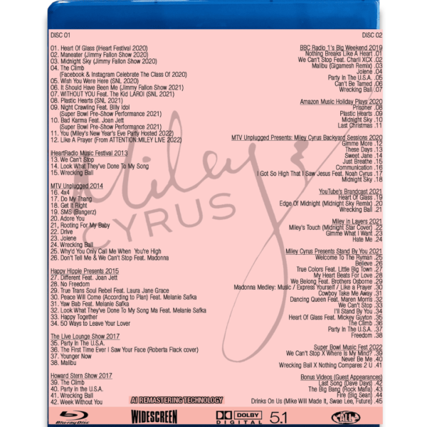 Bluray Duplo Miley Cyrus The Historical Collection Volume 02 (Live Videos) - Imagem 2