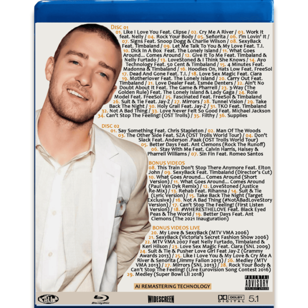 Bluray Duplo Justin Timberlake The Historical Collection (Videografia) - Imagem 2
