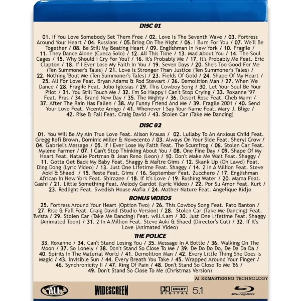 Bluray Duplo Sting & The Police The Historical Collection (Videografia) - Imagem 2