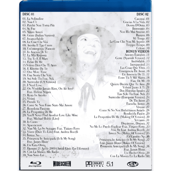 Bluray Duplo Laura Pausini Collection (videografia) Volume 1 - Imagem 2