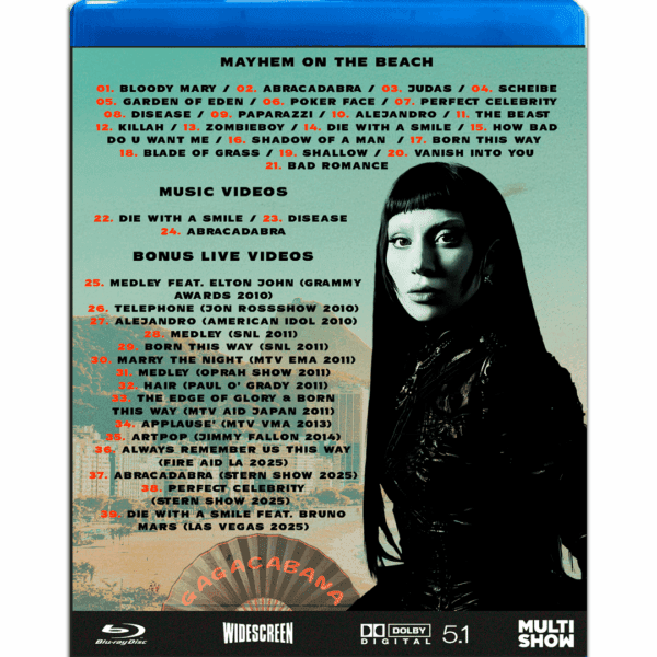 BLURAY & DVD LADY GAGA NO RIO DE JANEIRO - COPACABANA MAHYEM ON THE BEACH - LIVE IN BRAZIL (LEGENDADO) - Imagem 2
